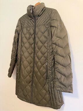 Michael Kors MK Womens Packable Puffer Olive DOWN Fill Jacket Warm Coat M